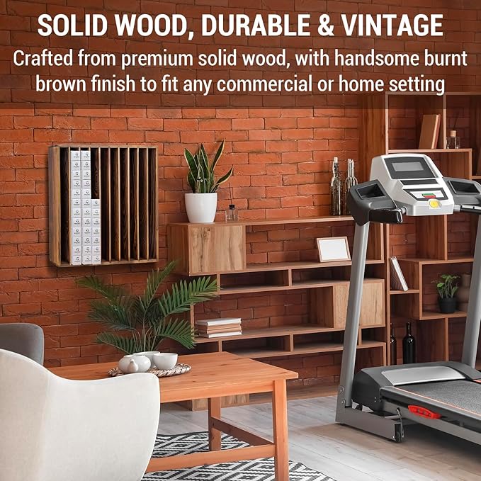 MyGift Golf Ball Sleeves Holder with 10 Compartments, Rustic Burnt Solid Wood Retail Display Rack, Commercial Wall Mounted Storage Shelf