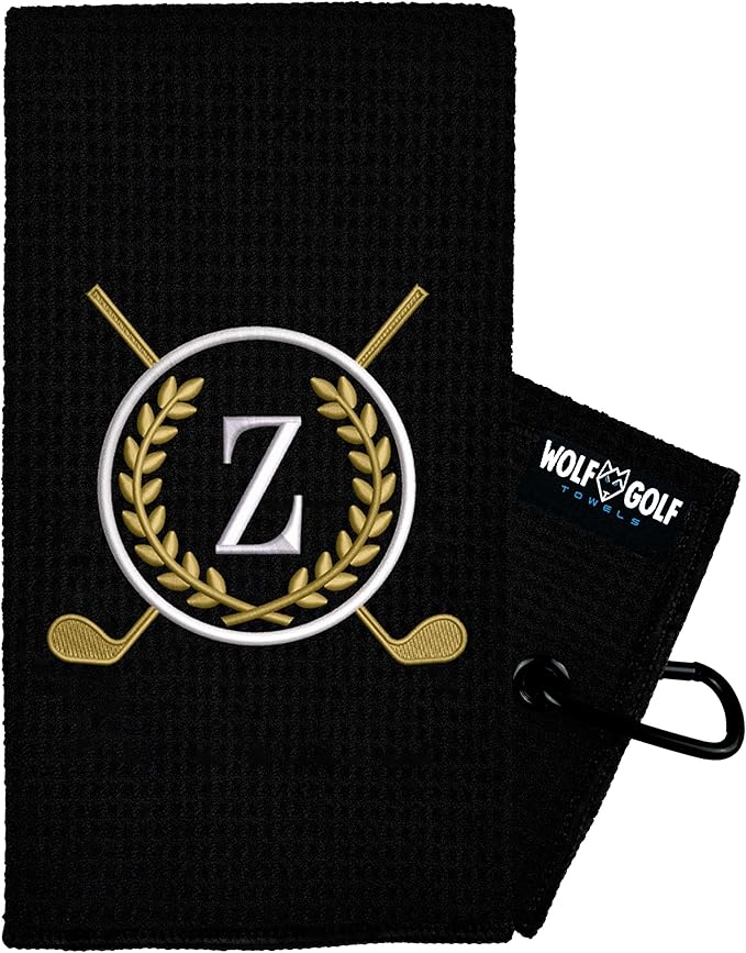 Wolf Golf Towels Monogrammed Personalized Golf Towel | Custom Golf Towels for Golf Bags for Men or Women