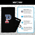 Wolf Golf Towels USA Monogrammed Personalized Golf Towel | Custom Golf Towels for Golf Bags for Men or Women