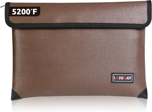 Fireproof Document Bag - with 4200°F Heat Insulated, Waterproof Fireproof Bag with Zipper, 8 Layers of Functional Materials, Fireproof Money Bag for Cash/Documents/Valuables, Fire Bag 11"x7.7" …