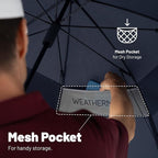 Weatherman Umbrella - Golf Umbrella - Windproof Sports Umbrella Resists Up to 55 MPH Winds - Available in 2 Sizes and 5 Colors