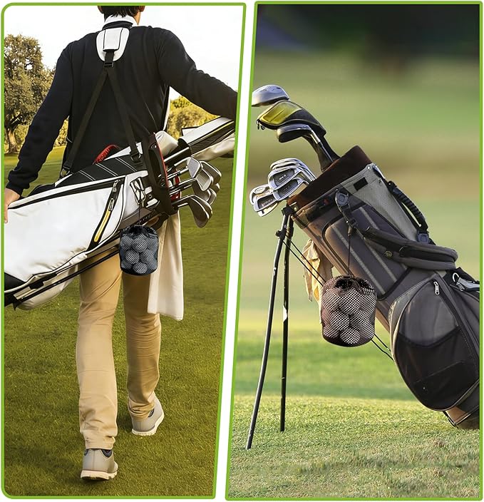 Golf Ball Storage Bag-6 Pack Mesh Bags with Drawstring，Golf Shag Bag Organizer,Sports Equipment Organizer Sack，for Collecting Half Balls Tennis Beach Trave