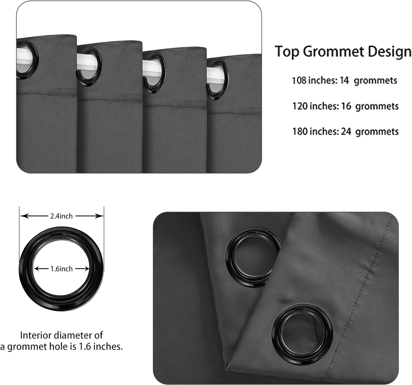 BONZER Extra Wide Room Divider Curtain Total Privacy Wall Grommet Top Thermal Insulated Blackout Curtains for Slide Window, 96L x 150W Inch (8L x 12.5W ft), 1 Panel, Dark Grey