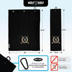 Wolf Golf Towels Monogrammed Personalized Golf Towel | Custom Golf Towels for Golf Bags for Men or Women
