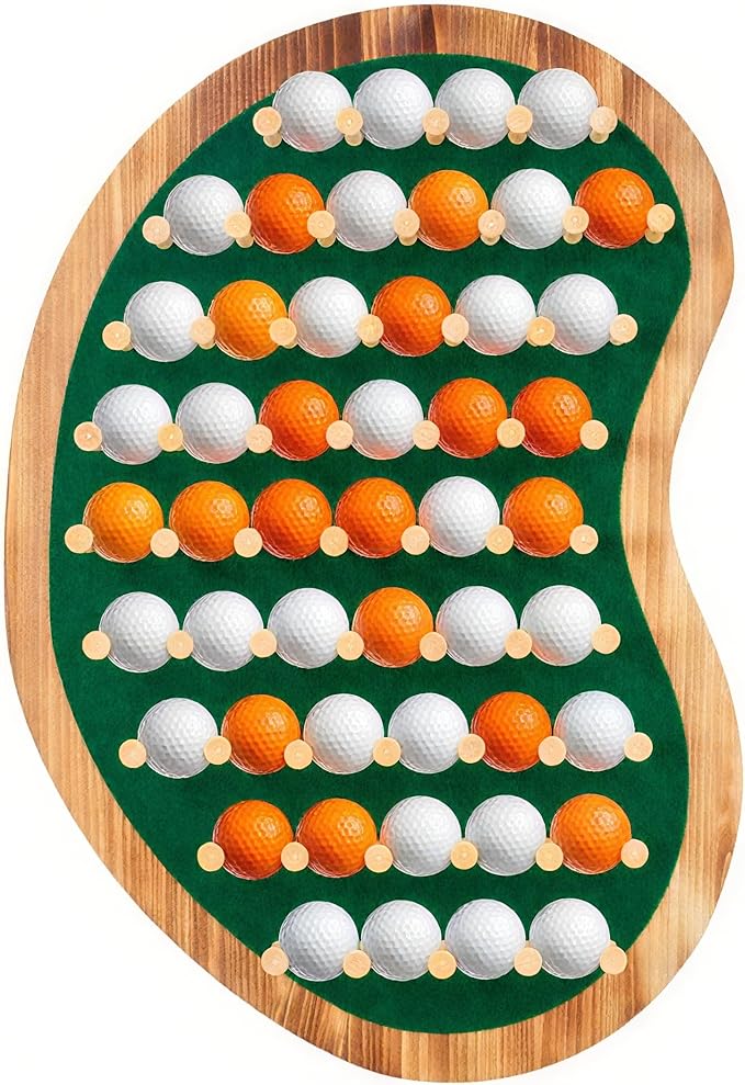 40 Golf Ball Display Rack Cabinet Holder Case - Wall Mount Golf Gifts for Enthusiasts - Unique Putting Green Shape