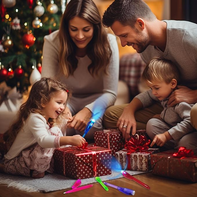 Invisible Ink Pens, Upgraded Spy Invisible Ink Pen with UV Light Magic Marker for Secret Message and Kids Christmas Goodies Bags Toy (7pcs)