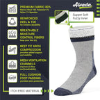Alvada Warm Thermal Wool Socks for Winter Moisture Wicking and Breathable Cozy Boot Socks