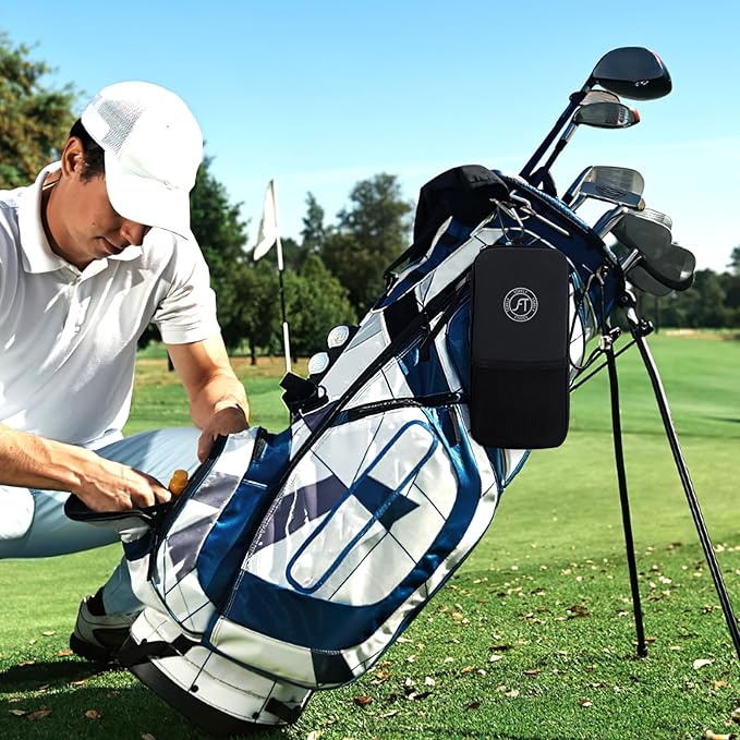 Golf Glove Holder Case with Removable Golf Glove Shaper, Organizer Bag Accessories for Phone, Tees, Divot Tools & Ball Markers, Ideal Gifts for Men