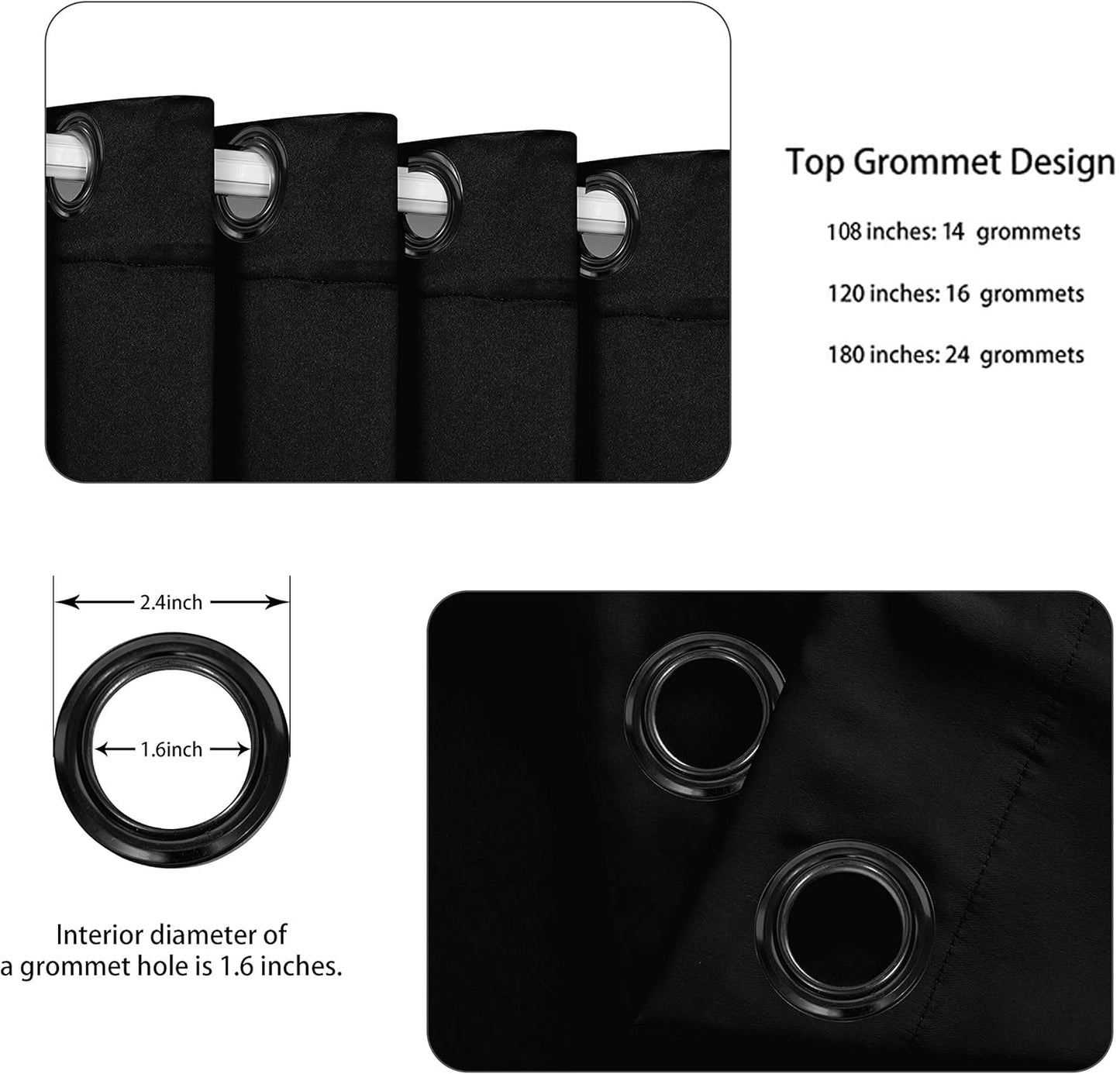 BONZER Extra Wide Room Divider Curtain Total Privacy Wall Noise Reducing Blackout Curtains for Patio Sliding Glass Door, 96L x 120W Inch (8L x 10W ft), 1 Panel, Black