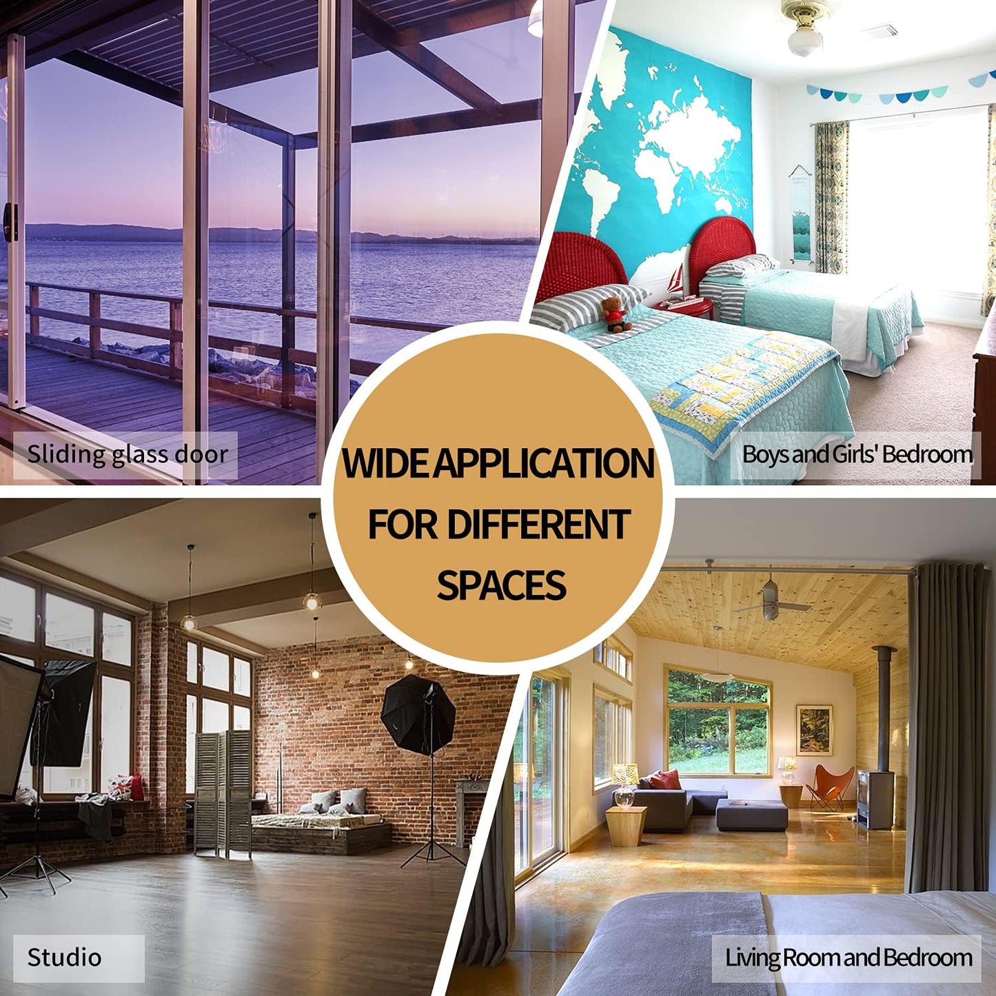 BONZER Room Divider Curtain Total Privacy Wall Noise Reducing Wide Blackout Curtains for Patio Sliding Glass Door, 84L x 70W Inch (7L x 5.8W ft), 1 Panel, Khaki