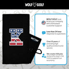 Wolf Golf Towels USA Monogrammed Personalized Golf Towel | Custom Golf Towels for Golf Bags for Men or Women