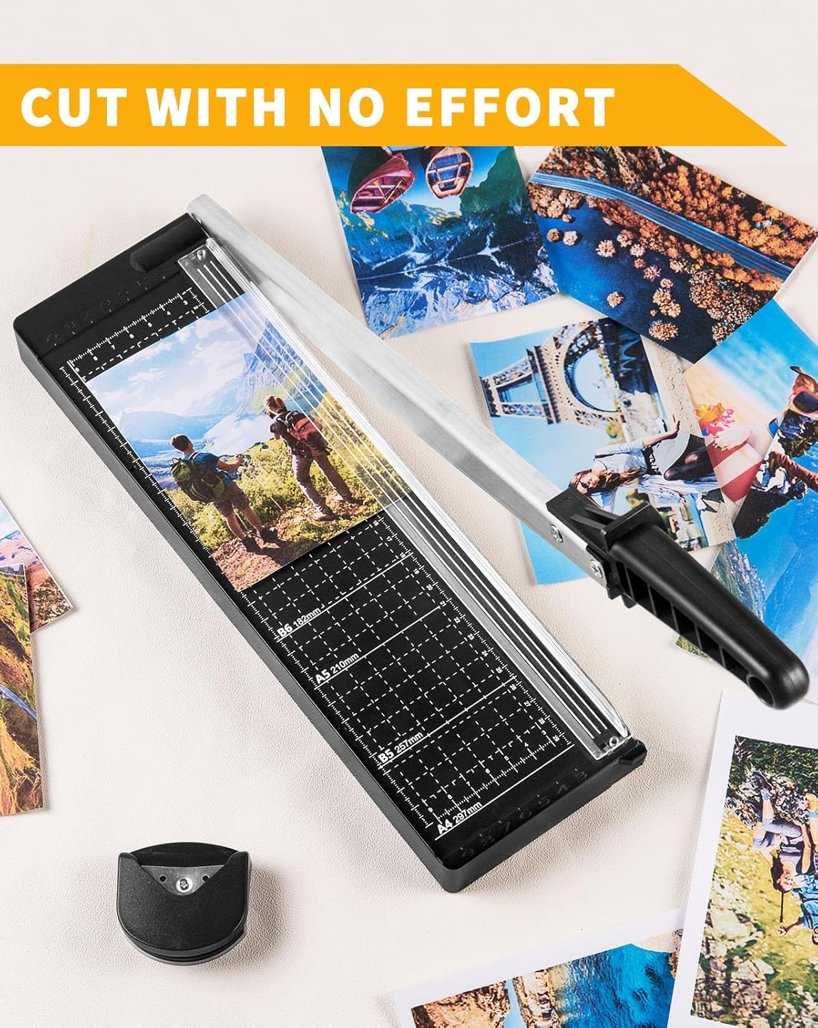 MAKEASY Paper Cutter 12 Inch, 8 Sheet Capacity, Heavy Duty Paper Cutter for Cardstock, Guillotine Paper Trimmer for Crafting, Classroom and Office