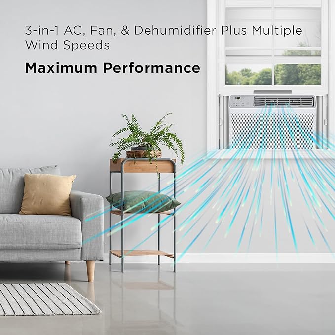 TCL H10W35W 10,000 10000 BTU Smart Window Air Conditioner, Fan & Dehumidifier, 450 Sq. Ft, Remote Control, Compatible with Alexa/Google Assistant, White