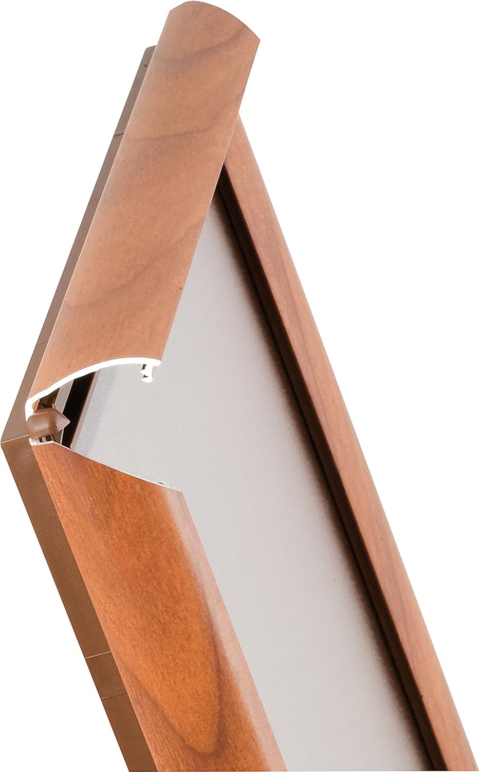 M&T Displays Opti Snap Poster Frame 8.5x11 Inch with Back Support Wood Effect Color 1" Aluminum Profile, Front Loading, Wall Mounting, Photo, Picture, Document, Sign Holder