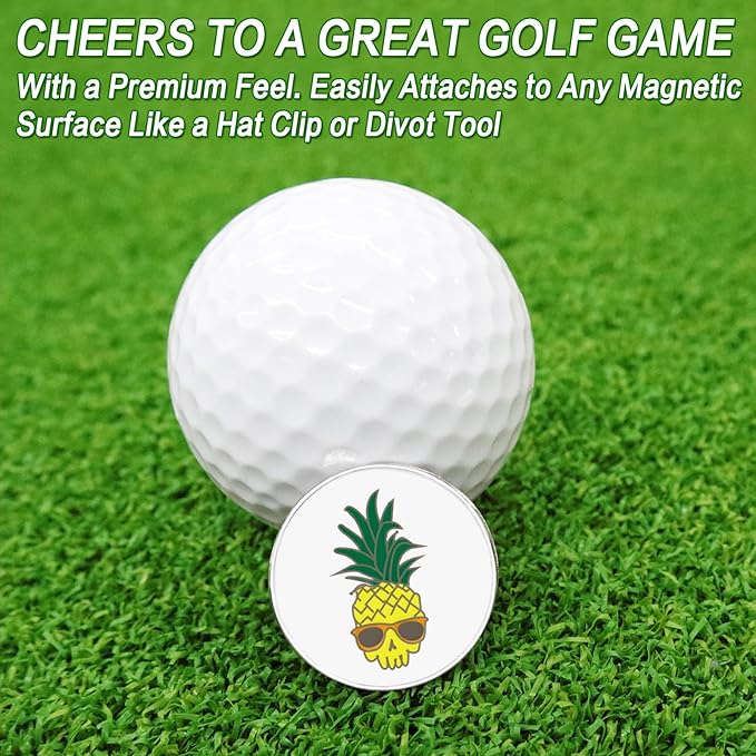 Amy Sport Golf Ball Markers Assorted Patterns Fits All Magnetic Golf Tools Value Set, Alloy Soft Enamel Technique Marker for Hat Clips Gloves Golf Divot Tools Marks