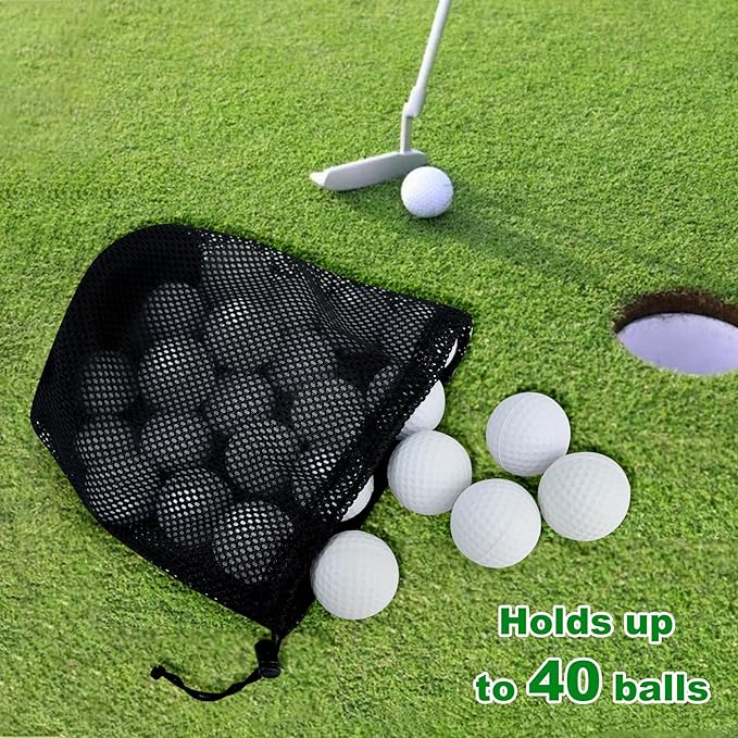 Golf Ball Storage Bag-6 Pack Mesh Bags with Drawstring，Golf Shag Bag Organizer,Sports Equipment Organizer Sack，for Collecting Half Balls Tennis Beach Trave