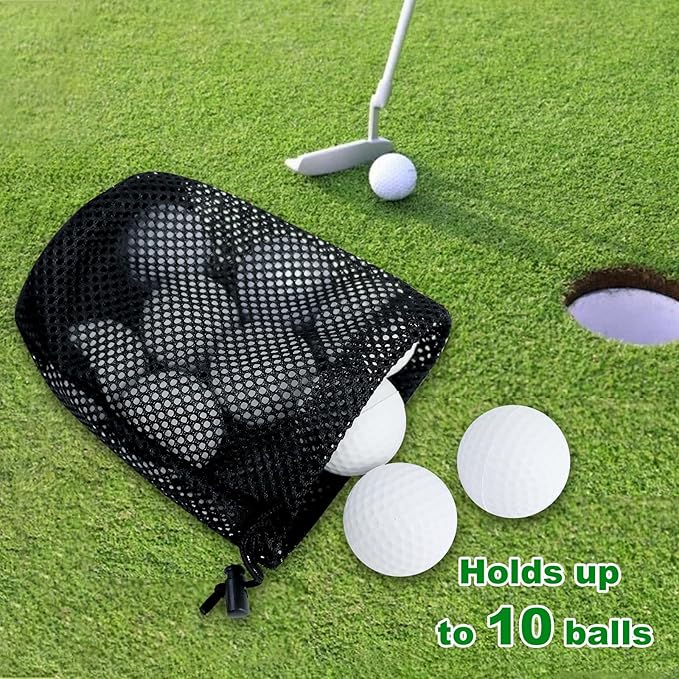Golf Ball Storage Bag-6 Pack Mesh Bags with Drawstring，Golf Shag Bag Organizer,Sports Equipment Organizer Sack，for Collecting Half Balls Tennis Beach Trave