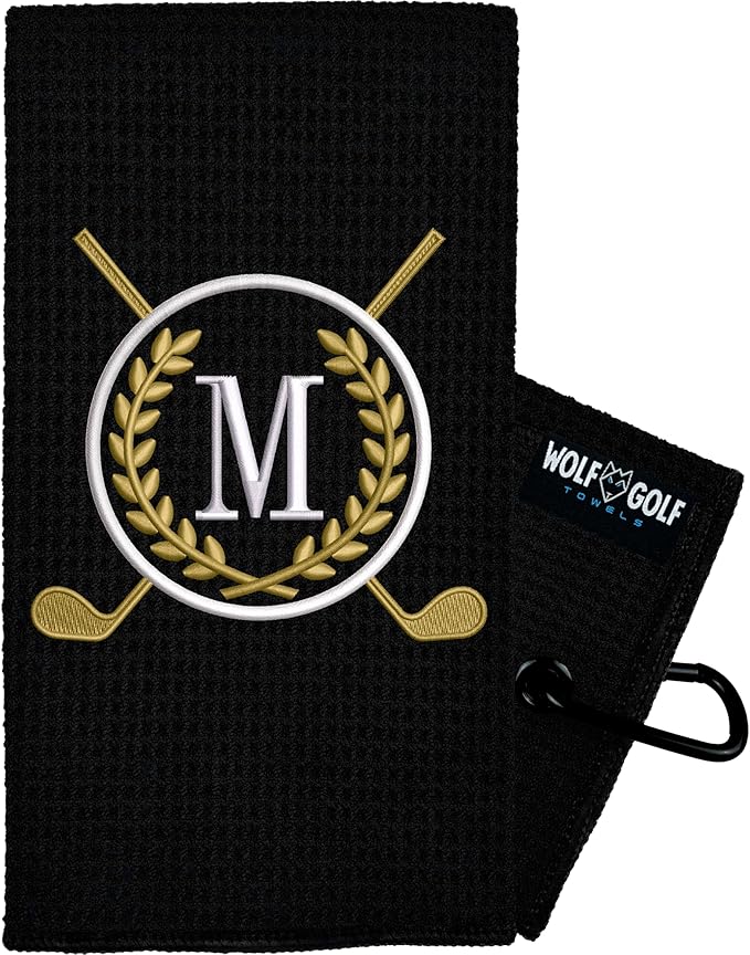 Wolf Golf Towels Monogrammed Personalized Golf Towel | Custom Golf Towels for Golf Bags for Men or Women