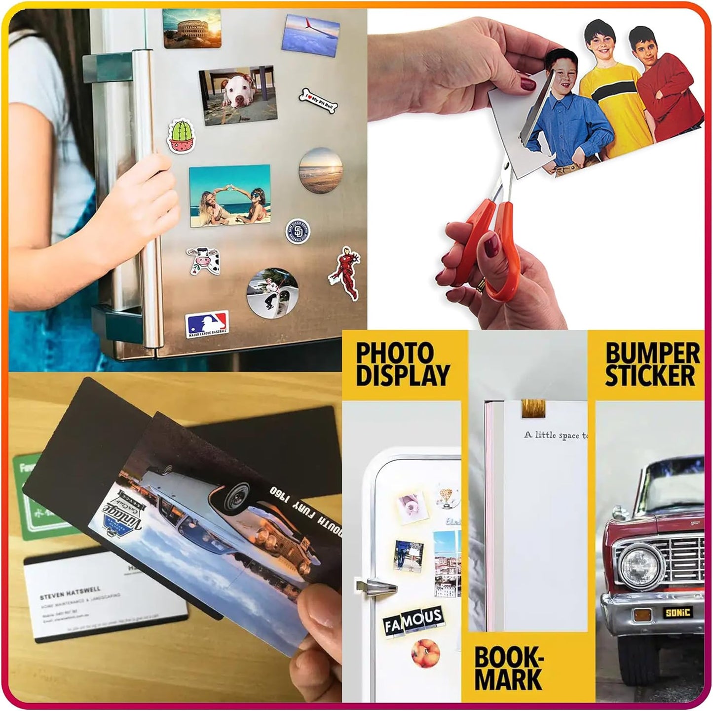 Magnetic Sheets with Adhesive Backing for Crafts, DIY. 12 Strong Craft Magnets 8.5" x 11" to Make Flexible Magnet Self Sticky Tapes, Strips, Squares, Sheet for School Classroom Board, Fridge, Photos