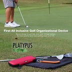 Platypus Golf Co. Golfing Caddie Hard Travel Case Organizer - Hinging Glove Shaper & Holder - Mesh Pocket & Storage Slots for Phone, Tees, Divot Tools & Ball Markers - Golfers Cases for Men & Women