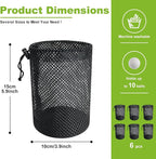 Golf Ball Storage Bag-6 Pack Mesh Bags with Drawstring，Golf Shag Bag Organizer,Sports Equipment Organizer Sack，for Collecting Half Balls Tennis Beach Trave