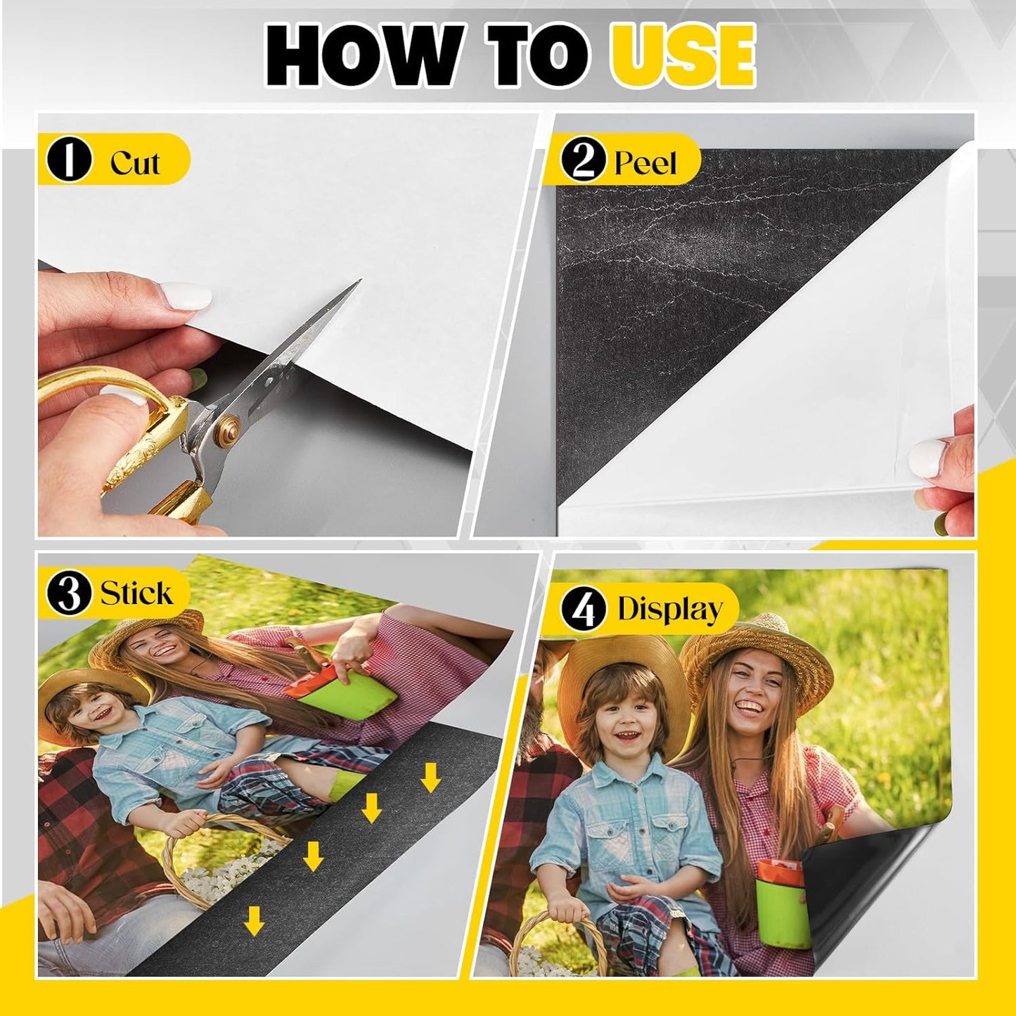 8 Inch x 5 ft x 30mil Extra Large Adhesive Magnetic Sheet Roll Not Printable Adhesive Backing Cut and Customize Flexible Sheets Blank White Surface Magnetic Sign for Craft Photo Craft Office