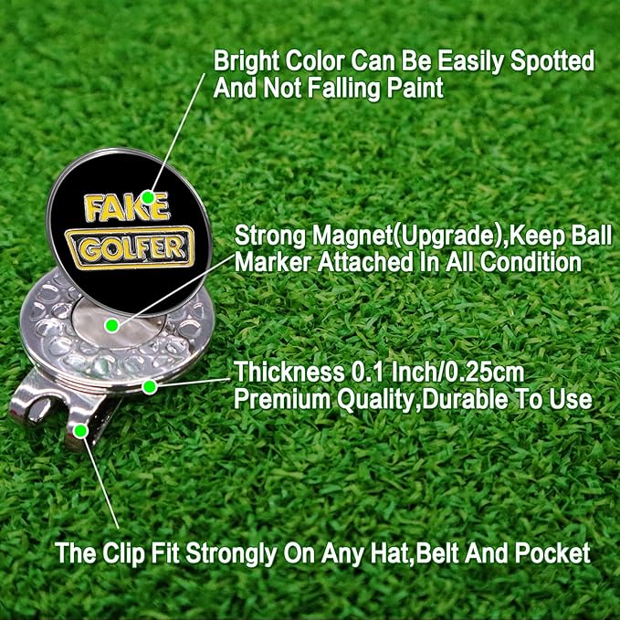 Amy Sport Golf Ball Markers Assorted Patterns Fits All Magnetic Golf Tools Value Set, Alloy Soft Enamel Technique Marker for Hat Clips Gloves Golf Divot Tools Marks