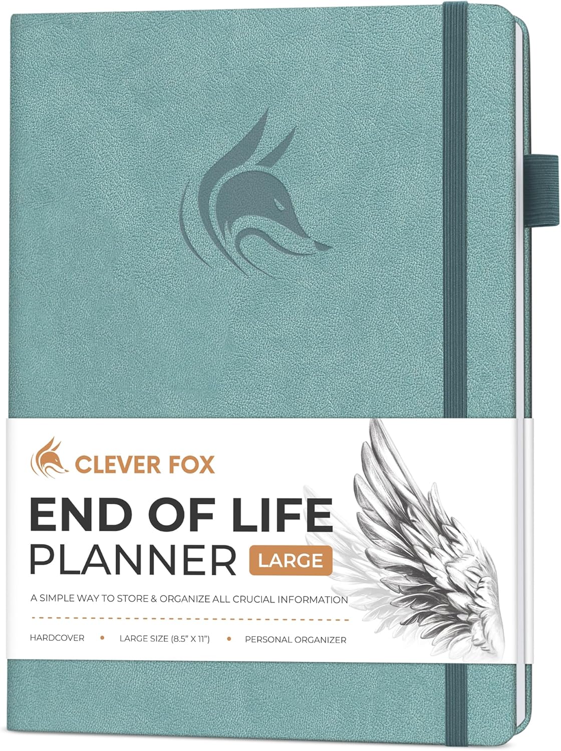Clever Fox Large End of Life Planner – Guided Final Arrangements Organizer Notebook for Instructions, Beneficiary Info, Will Preparation, Last Wishes & Funeral Planning – 8.5" x 11" (Blue Surf)