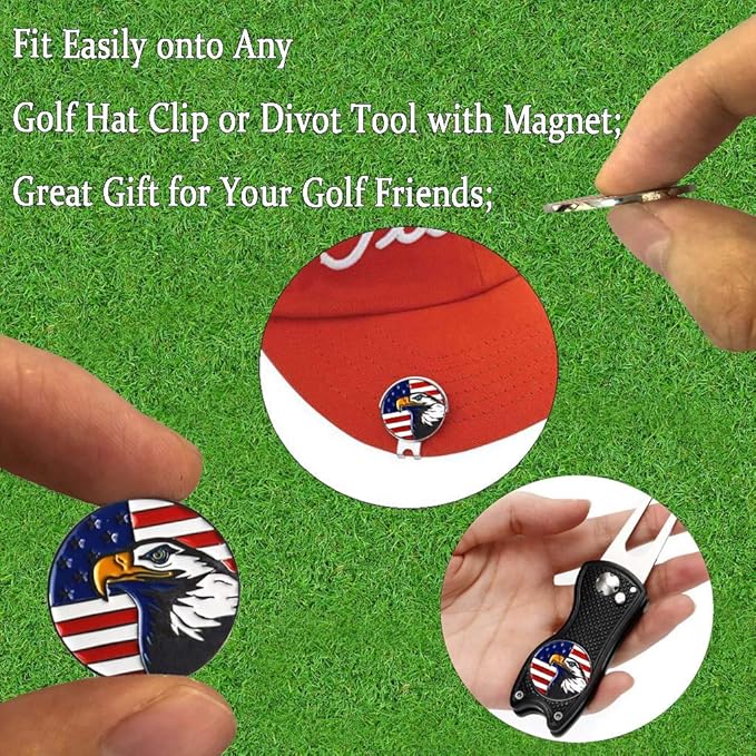 Amy Sport Golf Ball Markers Assorted Patterns Fits All Magnetic Golf Tools Value Set, Alloy Soft Enamel Technique Marker for Hat Clips Gloves Golf Divot Tools Marks