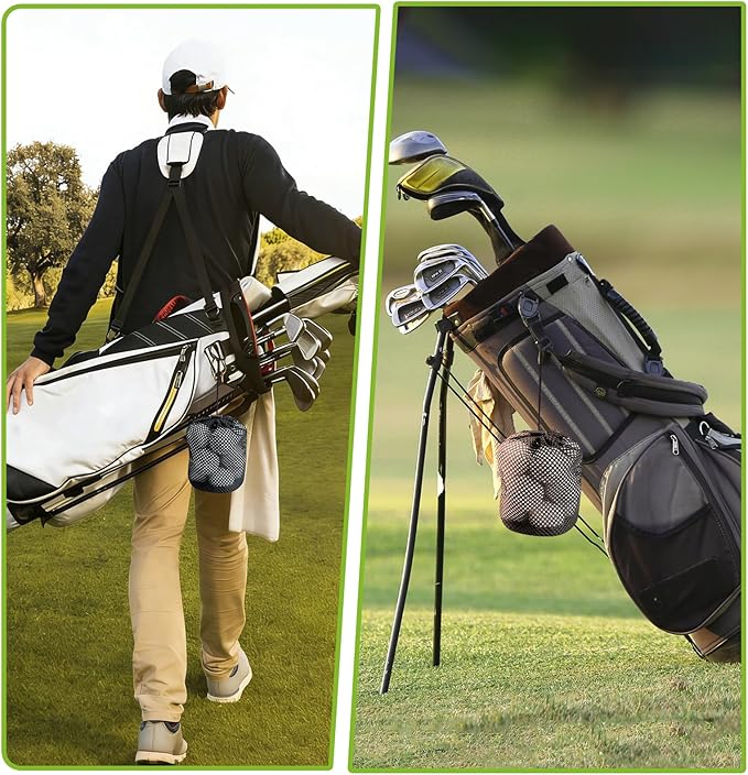 Golf Ball Storage Bag-6 Pack Mesh Bags with Drawstring，Golf Shag Bag Organizer,Sports Equipment Organizer Sack，for Collecting Half Balls Tennis Beach Trave