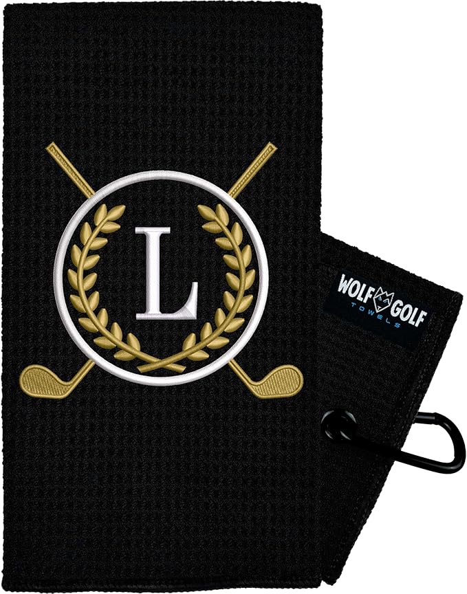 Wolf Golf Towels Monogrammed Personalized Golf Towel | Custom Golf Towels for Golf Bags for Men or Women