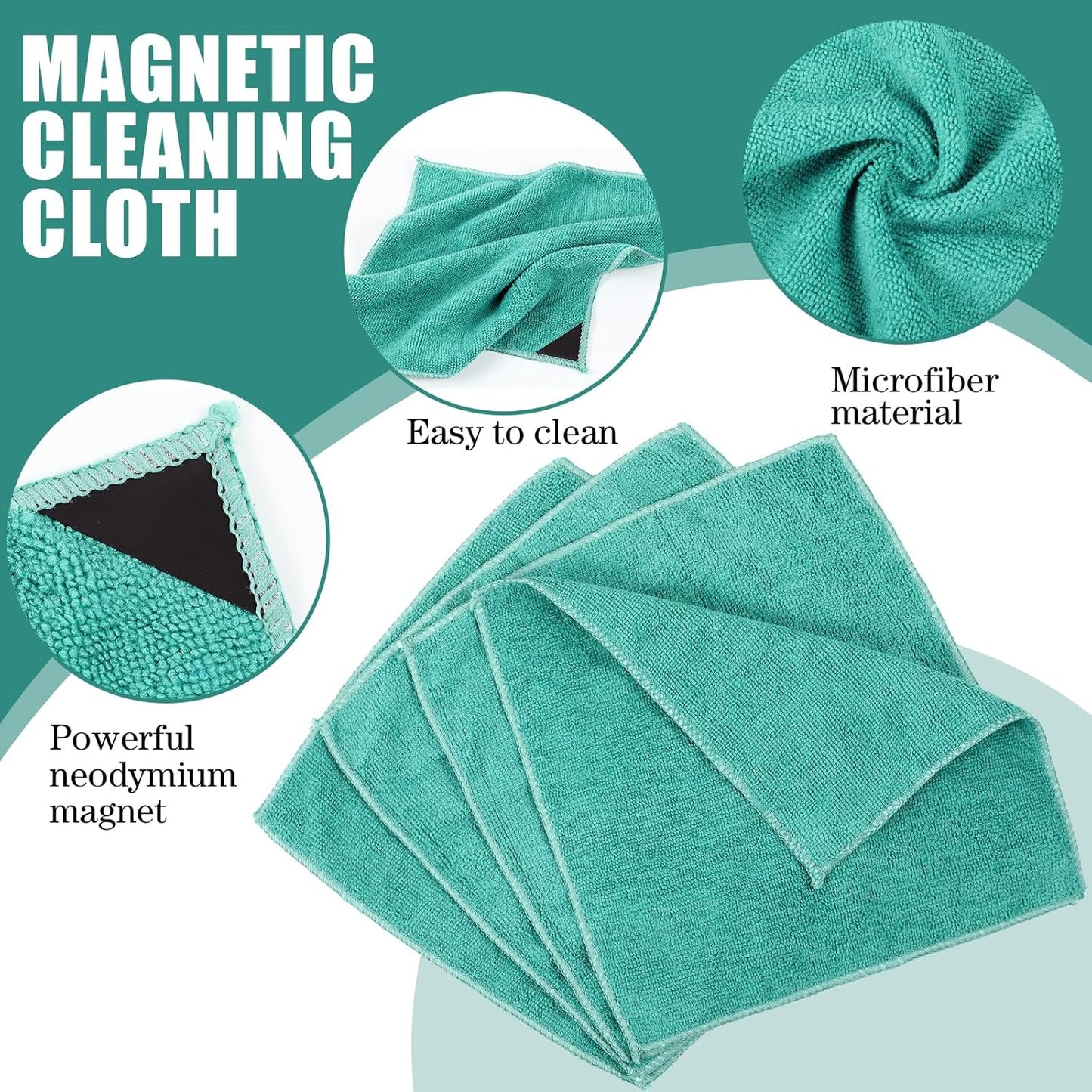 Zopeal 8 Packs Dry Erase Board Cleaning Cloth Microfiber Eraser Magnetic Whiteboard Eraser Washable for Whiteboard Dry Erase Cloth for Home and Office, 10'' x 9. 25''(Green)