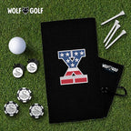 Wolf Golf Towels USA Monogrammed Personalized Golf Towel | Custom Golf Towels for Golf Bags for Men or Women