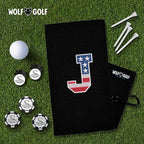 Wolf Golf Towels USA Monogrammed Personalized Golf Towel | Custom Golf Towels for Golf Bags for Men or Women