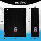 Wolf Golf Towels USA Monogrammed Personalized Golf Towel | Custom Golf Towels for Golf Bags for Men or Women