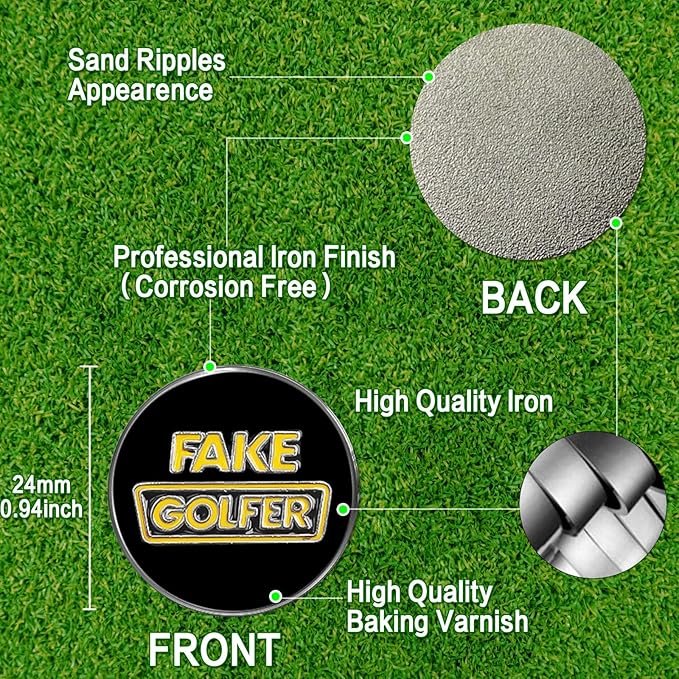 Amy Sport Golf Ball Markers Assorted Patterns Fits All Magnetic Golf Tools Value Set, Alloy Soft Enamel Technique Marker for Hat Clips Gloves Golf Divot Tools Marks