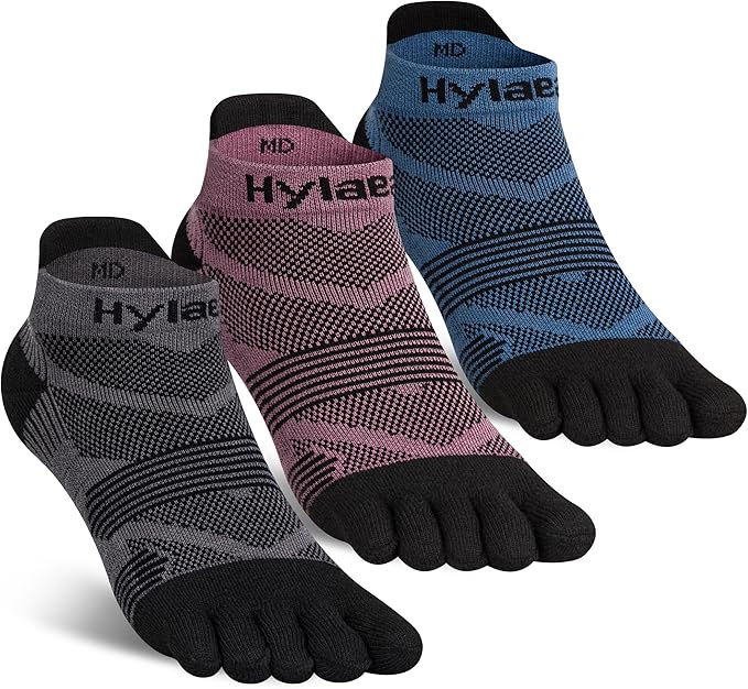 Hylaea No Show Running Athletic Anti-Blister Wicking Coolmax Socks, Seamless Anti-odor
