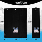 Wolf Golf Towels USA Monogrammed Personalized Golf Towel | Custom Golf Towels for Golf Bags for Men or Women