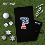 Wolf Golf Towels USA Monogrammed Personalized Golf Towel | Custom Golf Towels for Golf Bags for Men or Women